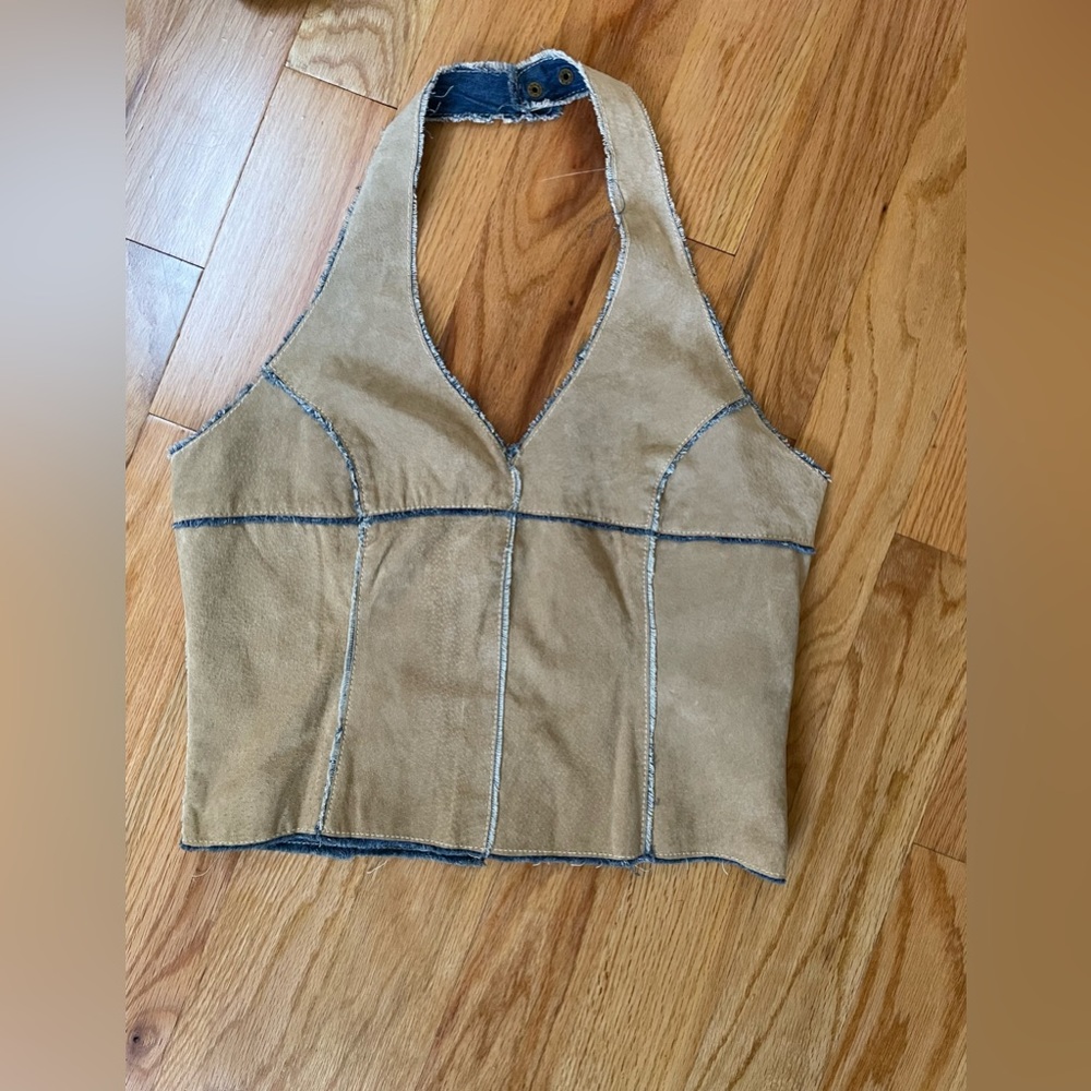 Vintage Suede Wilsons Leather Halter Top